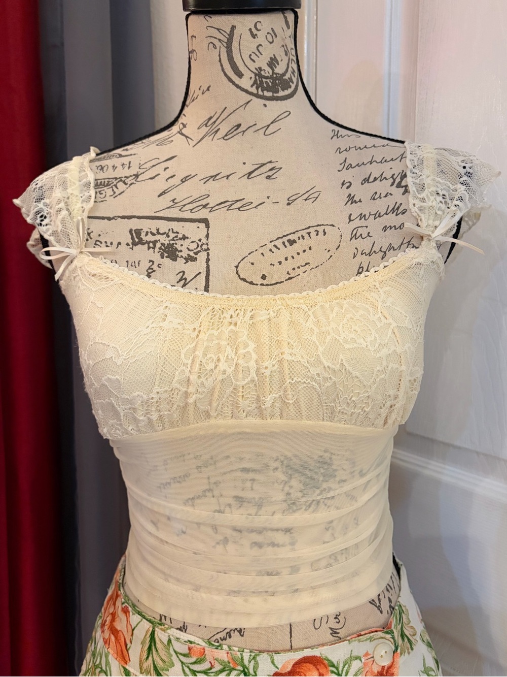 Princesses Polly Ivory Lace Ruched Camisole